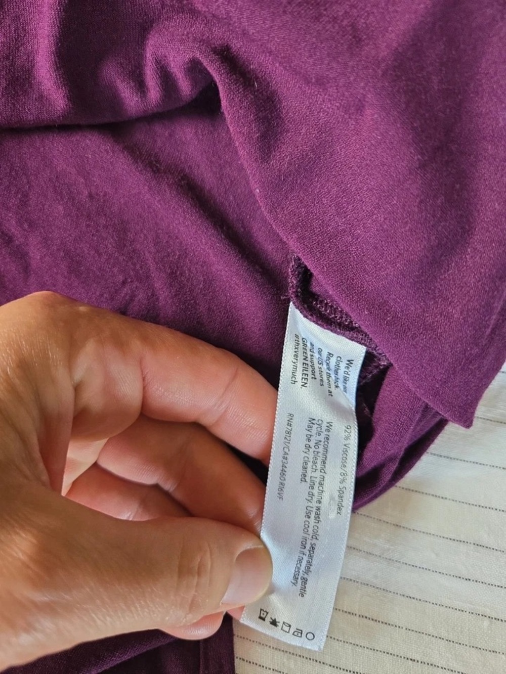 Eileen Fisher Plum Long Sleeve Shift Dress - Picture 9 of 9